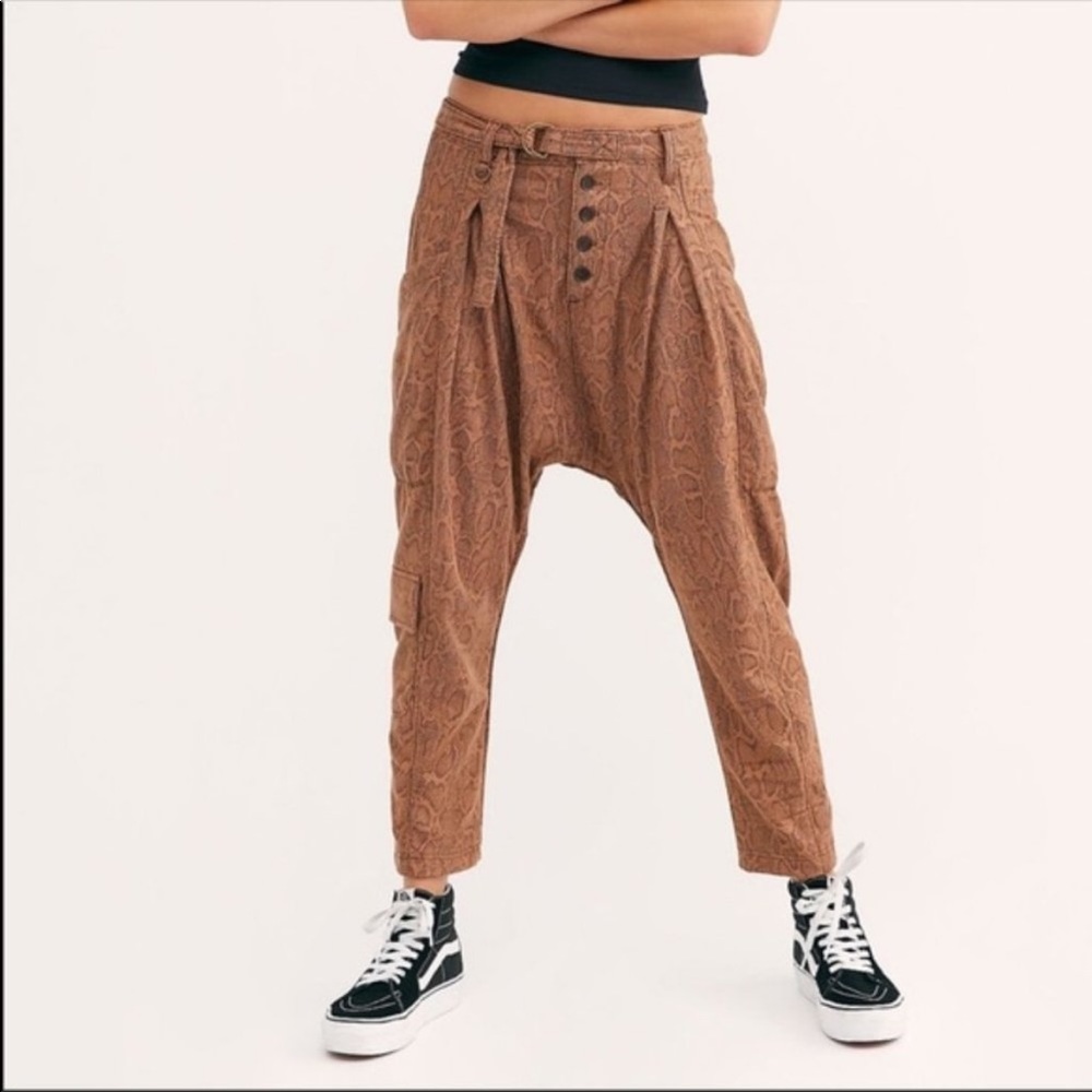Free People Tan Cropped Harem Pants